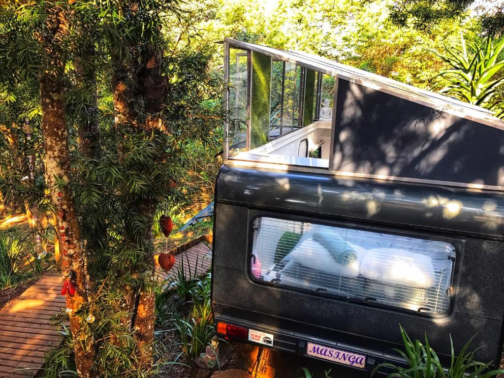 The Masinga caravan surrounded by greenery